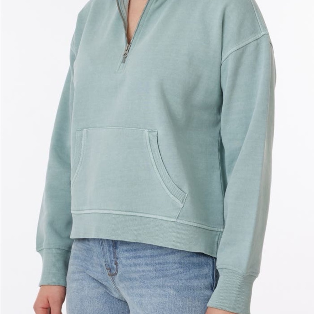 NWT C&C California Women's Light Blue Quarter-Zip Sweatshirt - Size M